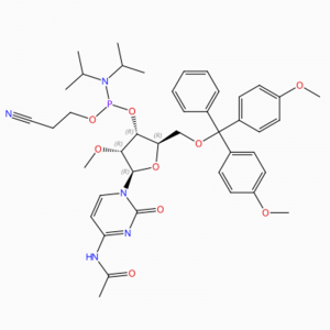 C42H52N5O9P Cytidine, N-acetyl-5′ -O- [bis(4-methoxyphenyl)phenylmethyl]-2′ -O- methyl-, 3′ – [2-cyanoethyl N,N-bis(1-methylethyl)phosphoramidite] ( I-ACI)